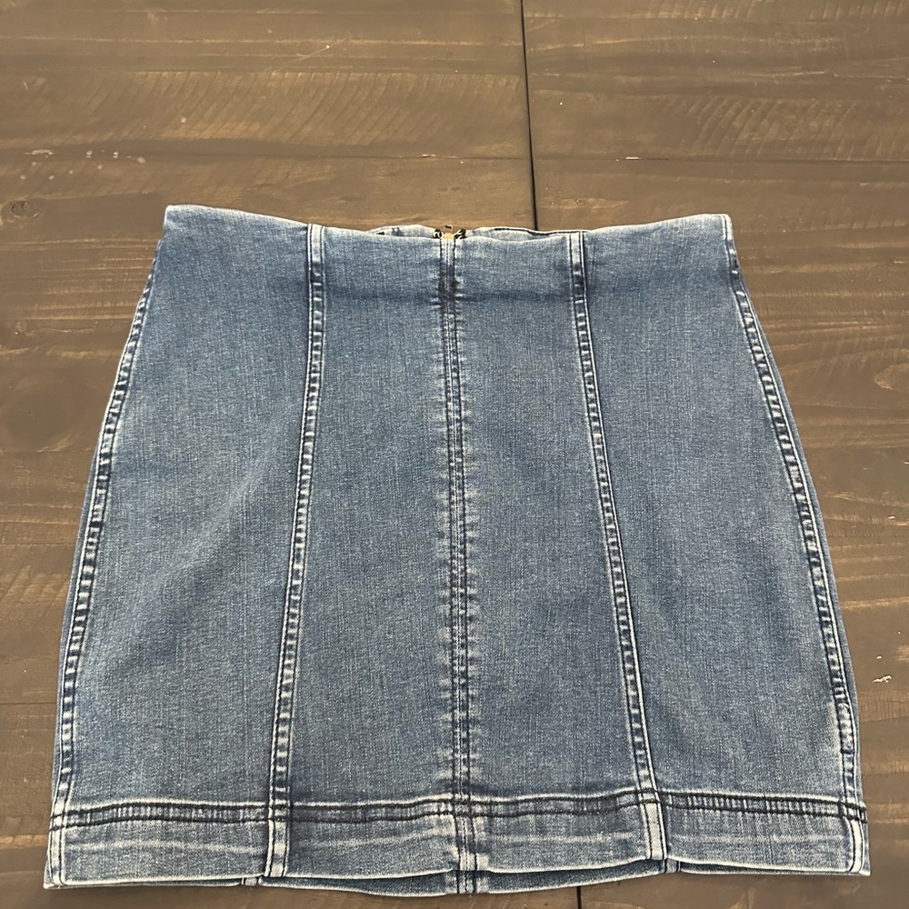 Free People Blue Knee-Length Pencil Skirt